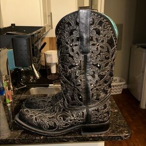 Corral Black Western Boots with Embellishments